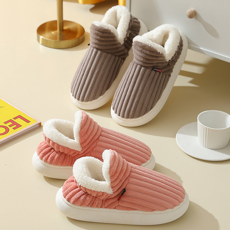 Striped Plush Home Slippers – image 3