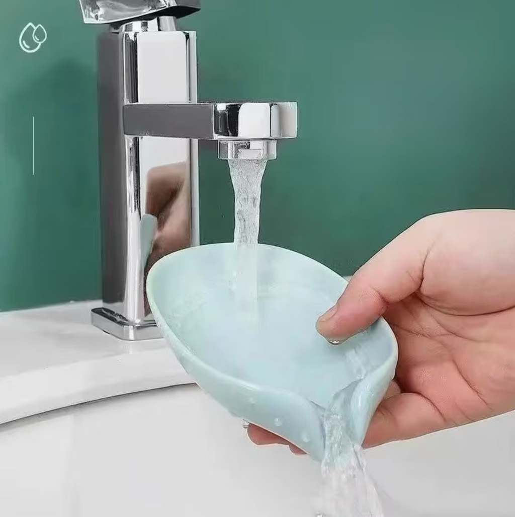 Leaf-Shaped Suction Cup Soap Dish – No Drilling Required, Self-Draining Bathroom Soap Holder, Easy-to-Clean Bathroom Accessory