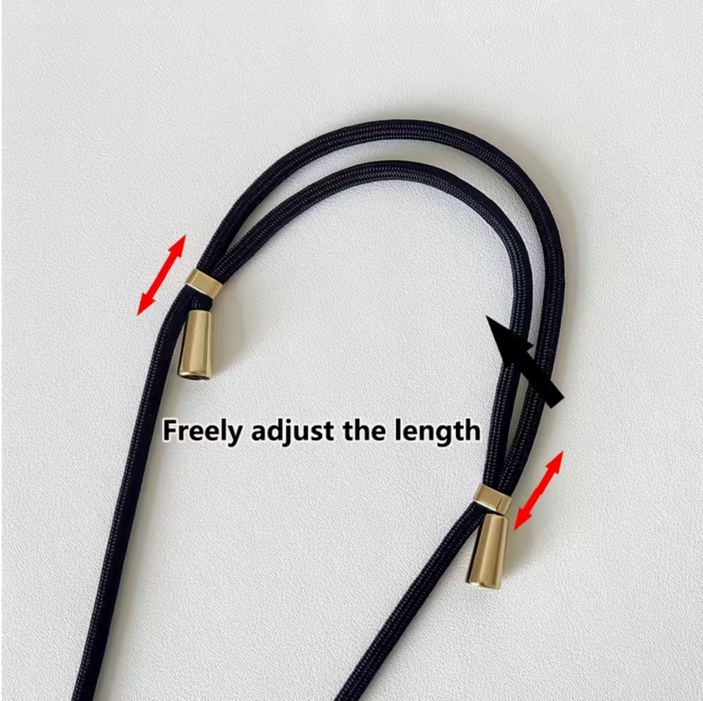 Adjustable Phone Strap – Crossbody Lanyard with Gold-Tone Buckle