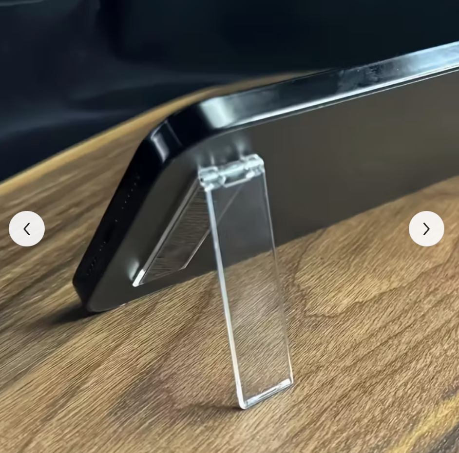 Slim Acrylic Phone Stand – Foldable Adhesive Desk Holder