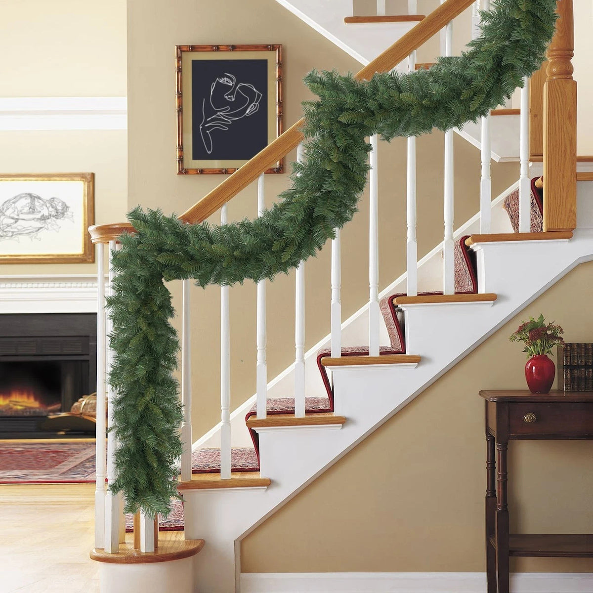 9ft gold decorated Christmas garland – image 10