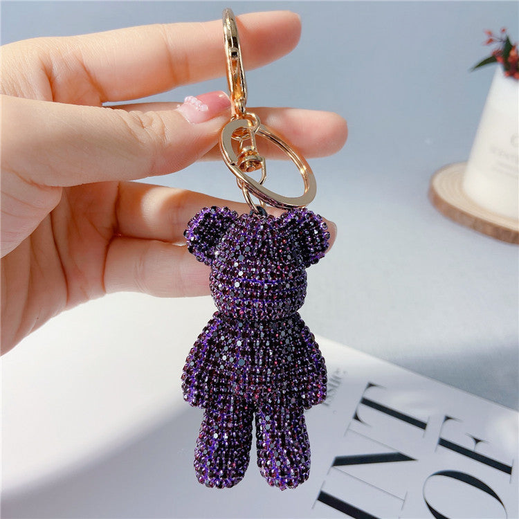 Creative Diamond Cartoon Bear Keychain – image 4