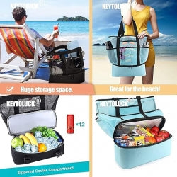 Water-Resistant Beach Bag with Cooler Compartment – image 3