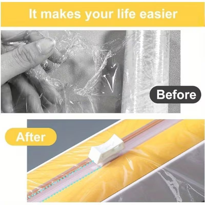 Cling Film Dispenser with Cutter – Refillable Wrap & Foil Box