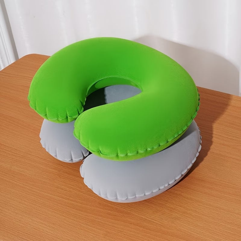 Inflatable Travel Neck Pillow – U-Shaped Foldable, Assorted Colours