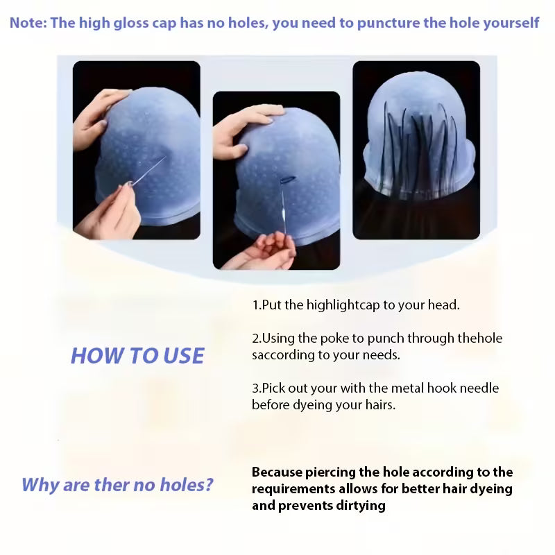 Reusable Hair Dye Cap – Highlighting Cap for Home Colouring