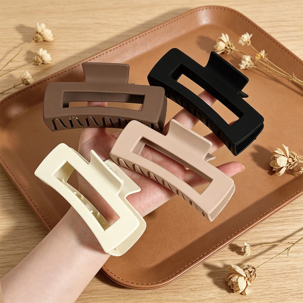 Large Rectangular Hair Clip – Solid Colour Anti-Slip Hair Claw Clip
