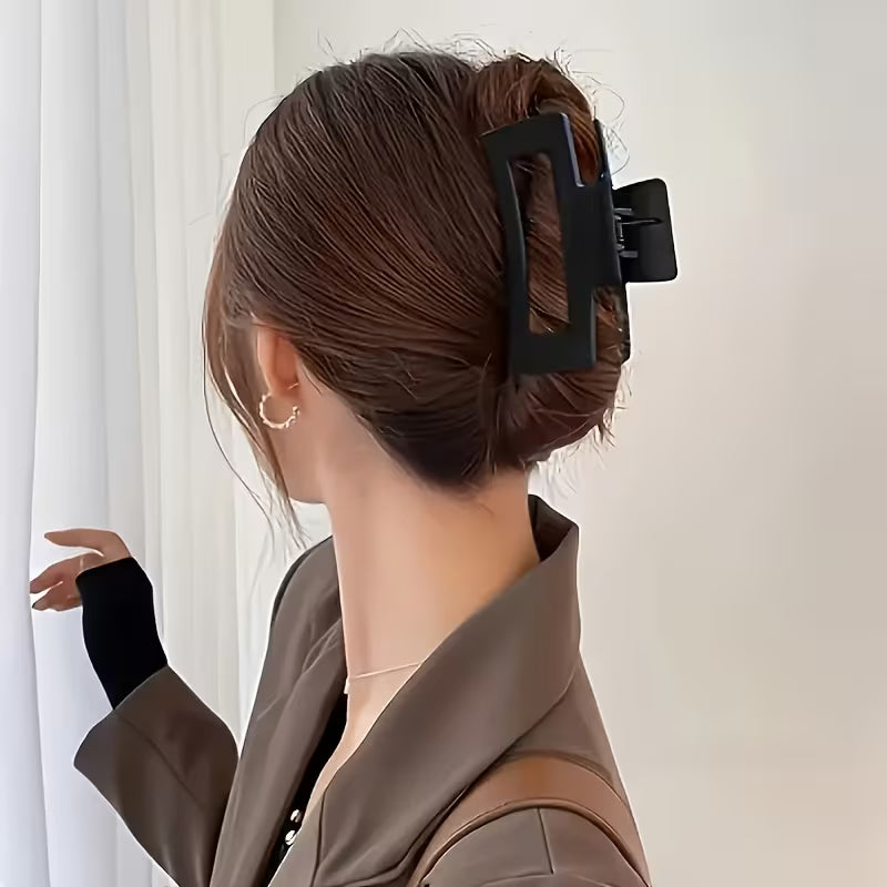 Large Rectangular Hair Clip – Solid Colour Anti-Slip Hair Claw Clip