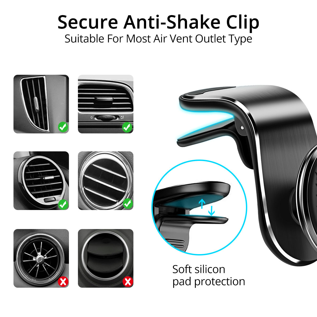 Magnetic Air Vent Car Phone Mount – 360° Rotation – image 8