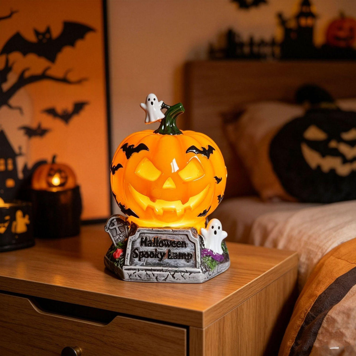 Halloween Resin Pumpkin Night Light – image 3