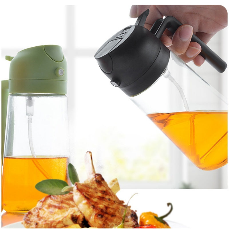 Glass Oil Sprayer Bottle – 2-in-1 Spray & Pour Cooking Oil Dispenser