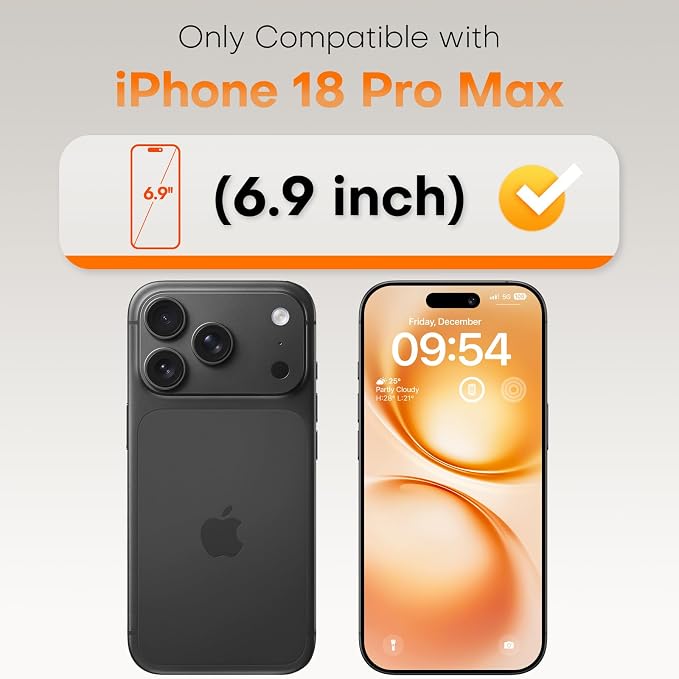 Tempered Glass Screen Protector for iPhone 18 Pro / 18 Pro Max