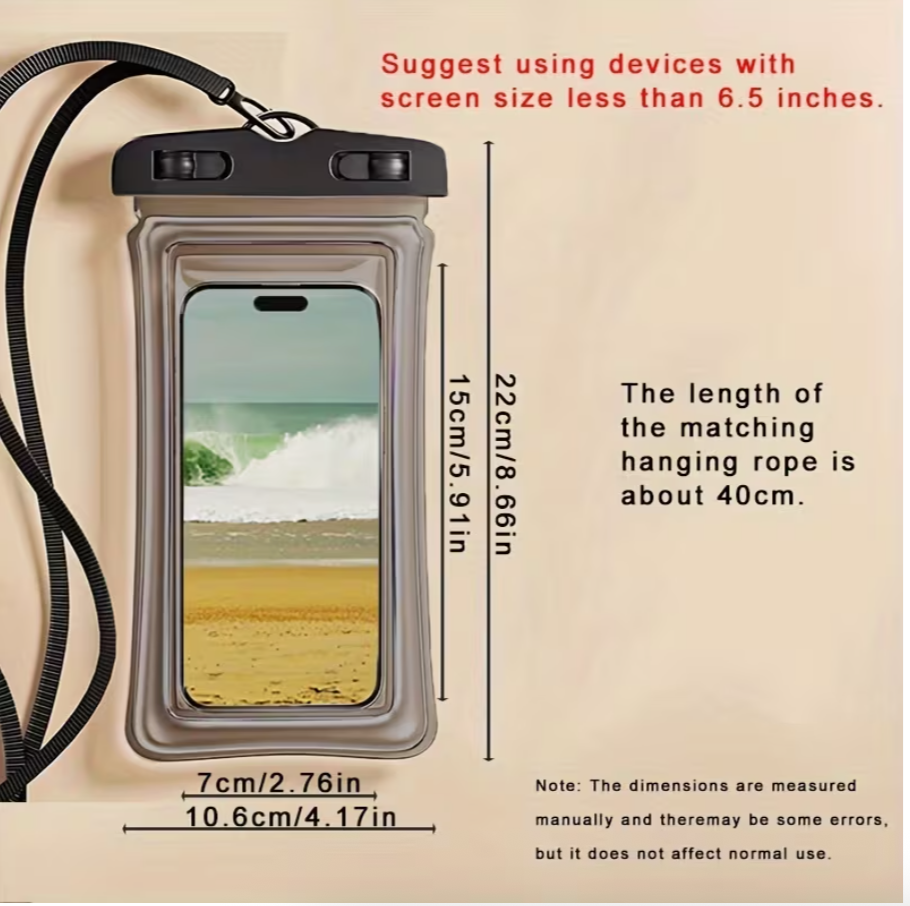 Inflatable Phone Pouch – Waterproof & Multi-Purpose Floating Bag with Lanyard