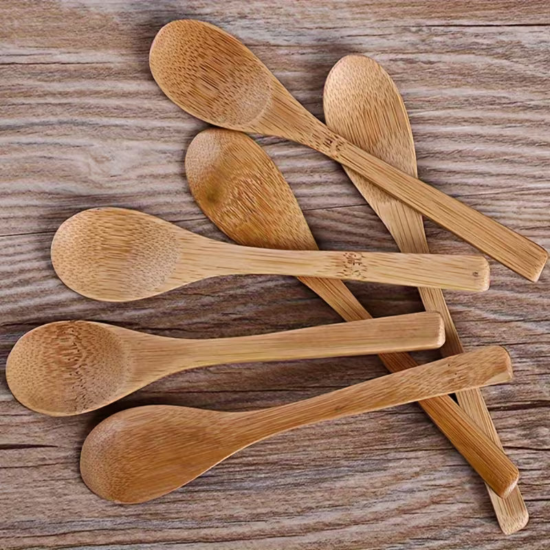Bamboo Wooden Spoon Set – 6 Long-Handle Kitchen Utensils