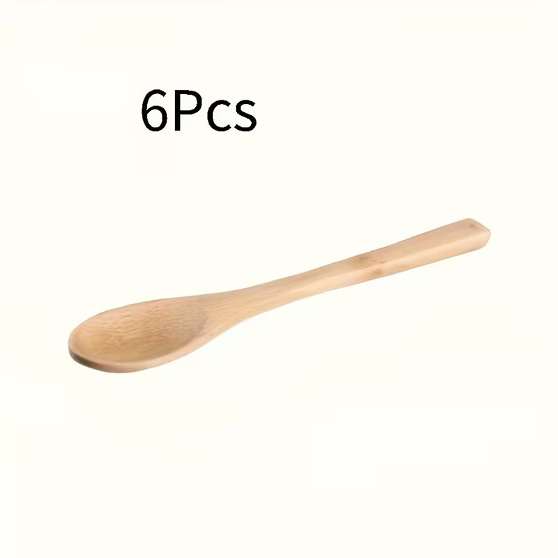 Bamboo Wooden Spoon Set – 6 Long-Handle Kitchen Utensils