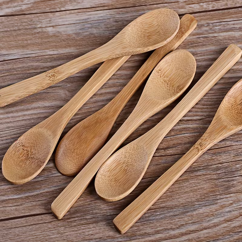 Bamboo Wooden Spoon Set – 6 Long-Handle Kitchen Utensils