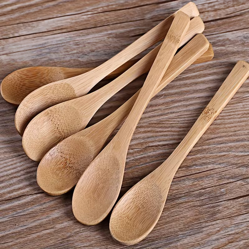 Bamboo Wooden Spoon Set – 6 Long-Handle Kitchen Utensils