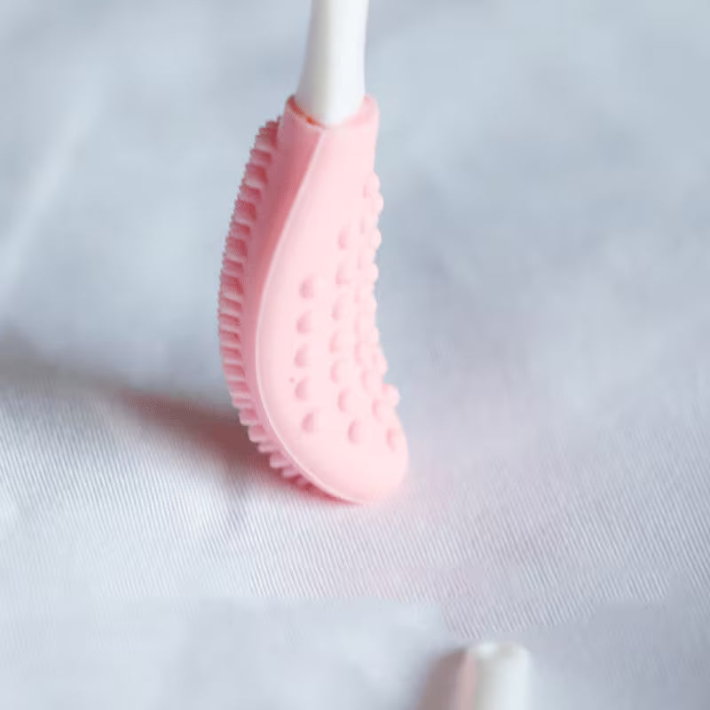 Pet Toothbrush Set – 2 Pack, Silicone Bristles, Long Handle