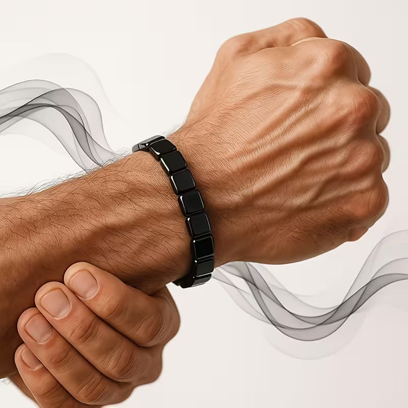 Men's Hematite Bead Bracelet – Stretch Stone Bracelet