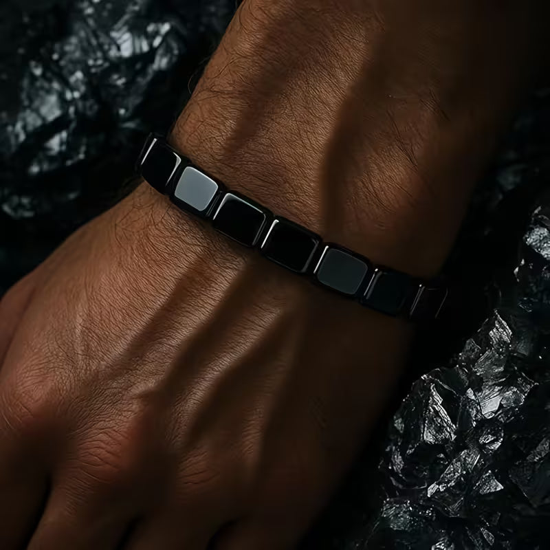 Men's Hematite Bead Bracelet – Stretch Stone Bracelet