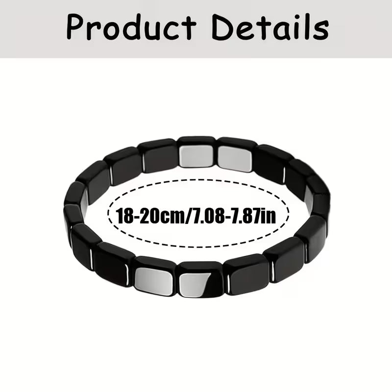 Men's Hematite Bead Bracelet – Stretch Stone Bracelet