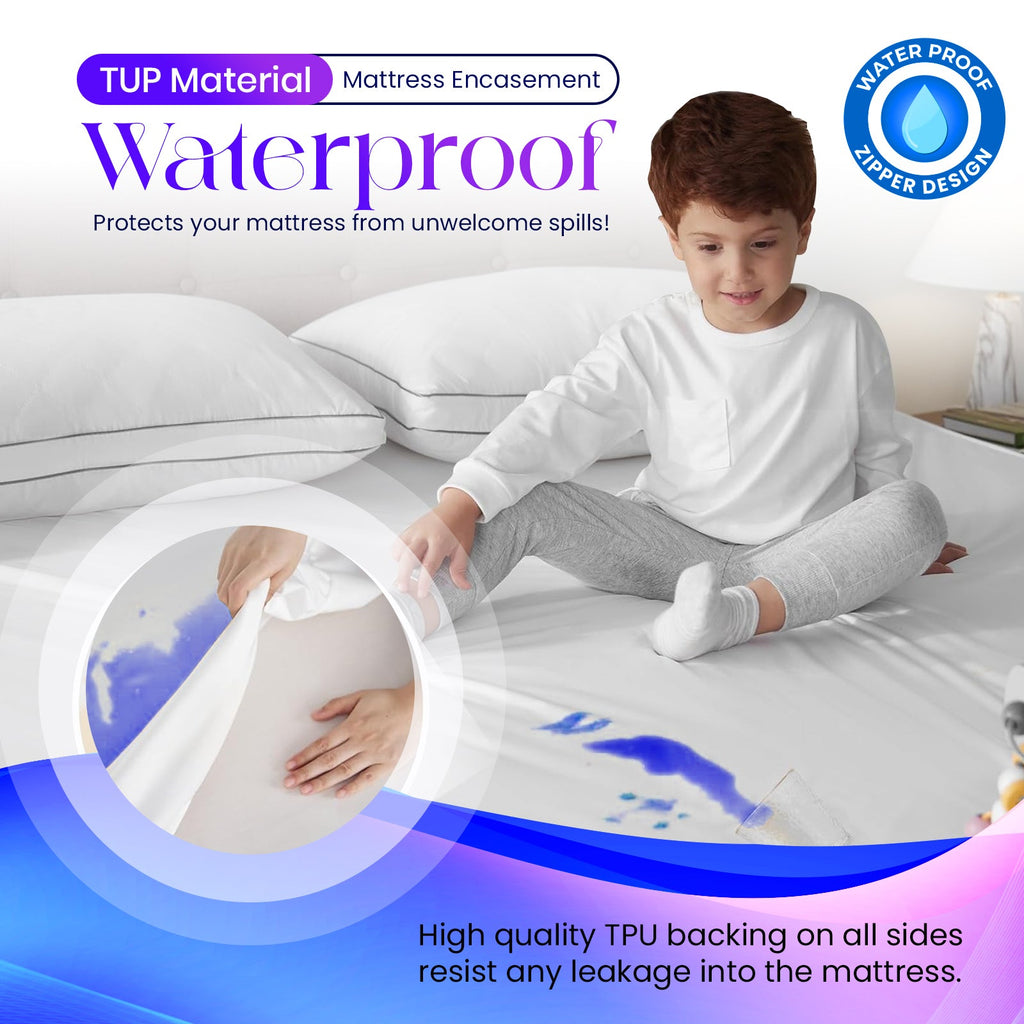 Waterproof Zipped Mattress Encasement – 30cm Deep – image 4