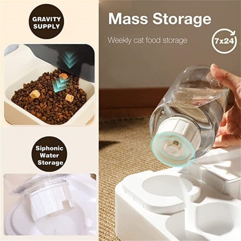 2 In 1 Automatic Cat Feeder Water Dispenser Dry Wet – image 6
