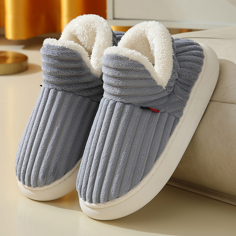 Striped Plush Home Slippers – image 14