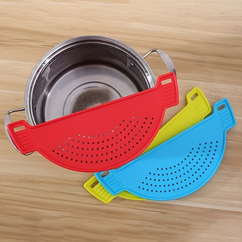Pan Edge Strainer – Clip-On Colander for Pots & Pans