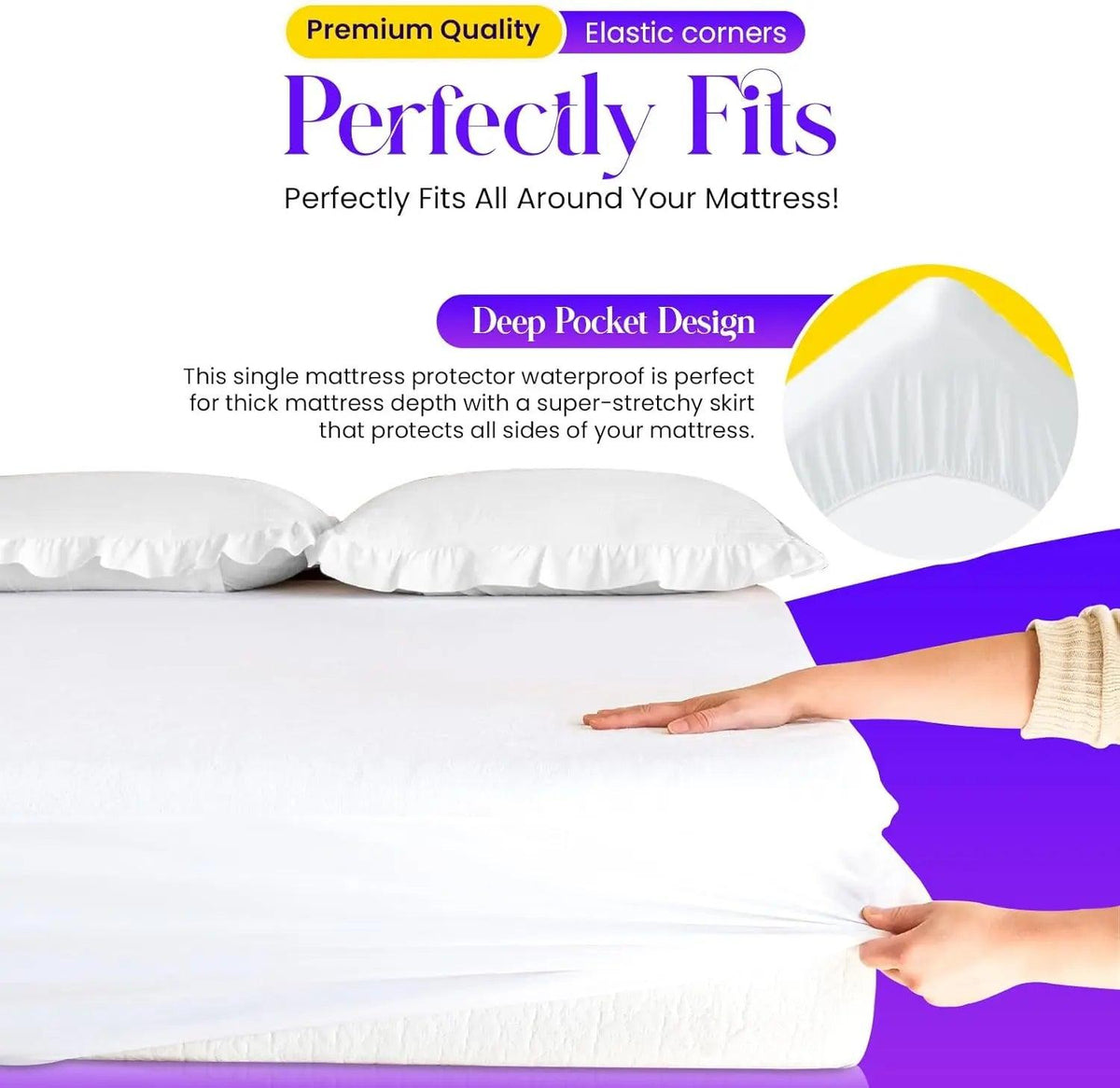 Single Waterproof Mattress Protector – Terry or Quilted Top – image 5