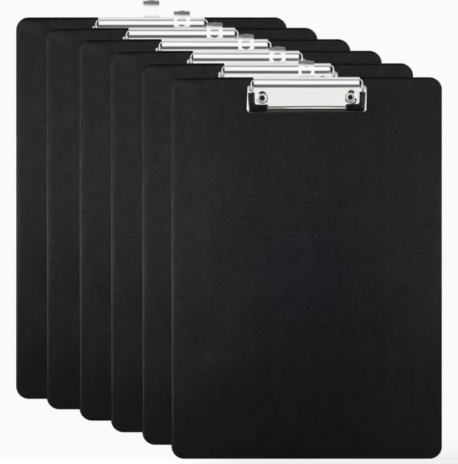 A4 Clipboard Folder – Black Document Holder with Metal Clip