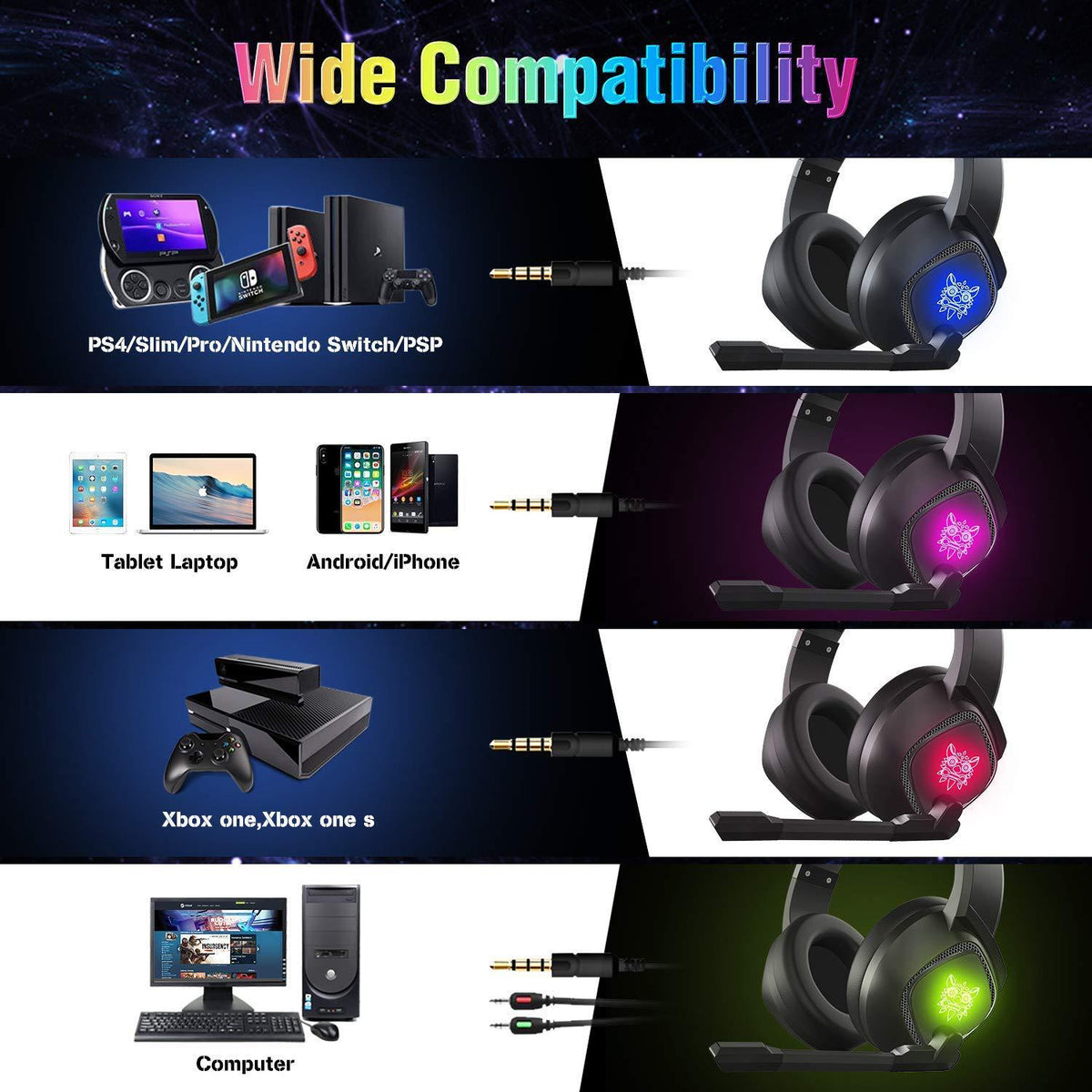 ONIKUMA K19 RGB Gaming Headset – image 3