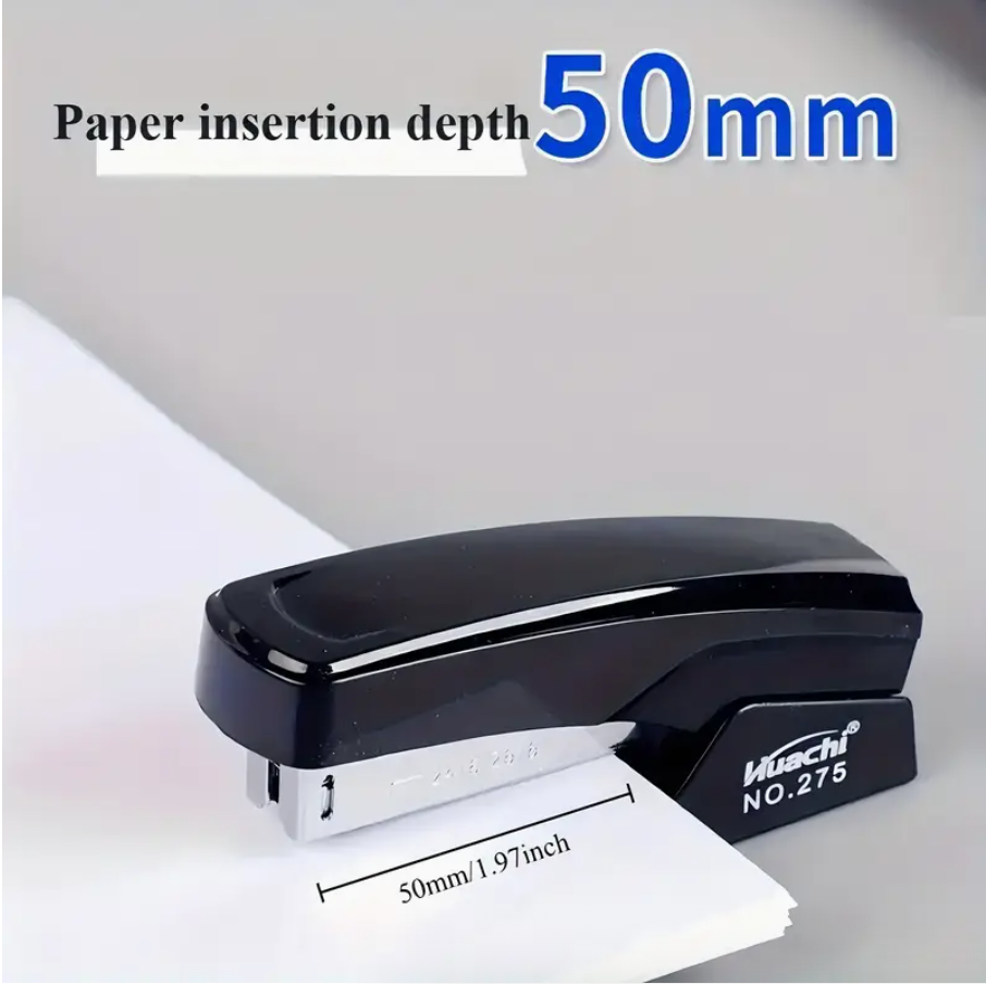 Stapler No. 275 with 10 Boxes of Staples – Black Desk Stapler