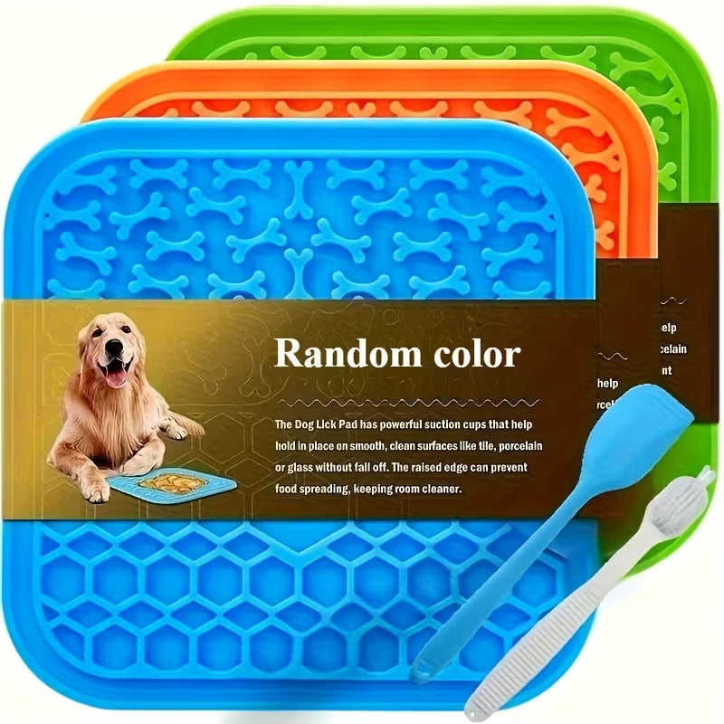 Pet Licking Mat – Pack of 3 Slow Feeder Mats for Dogs & Cats