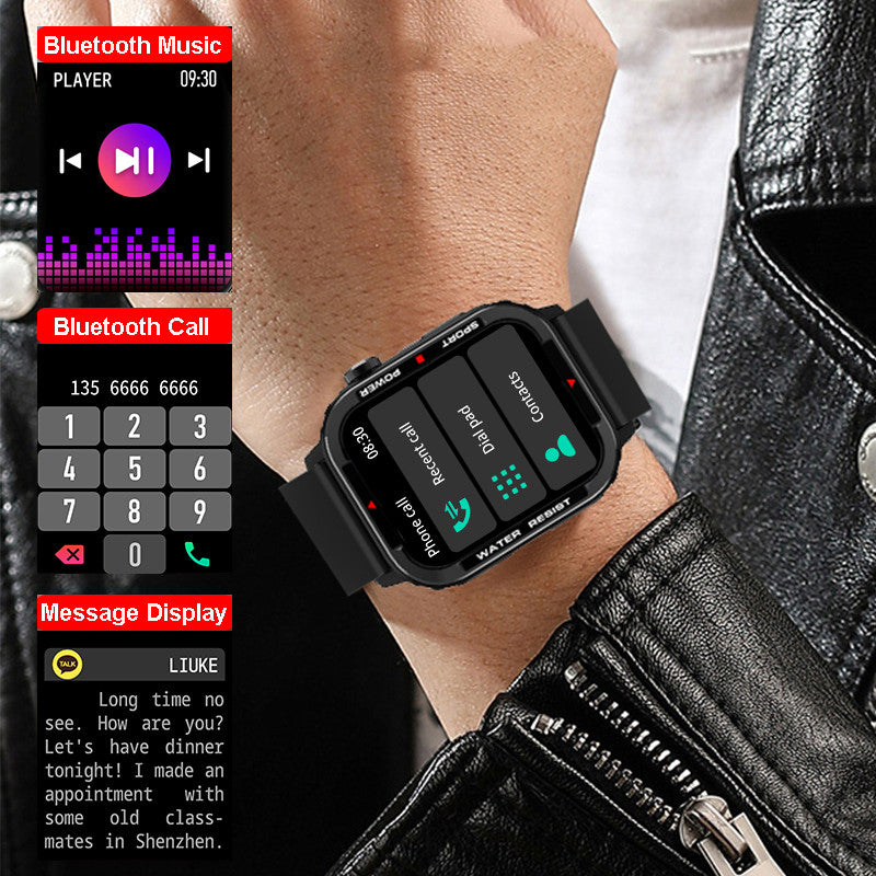 Bluetooth Sports Smartwatch – 1.85" Touchscreen with Metal Crown – image 2