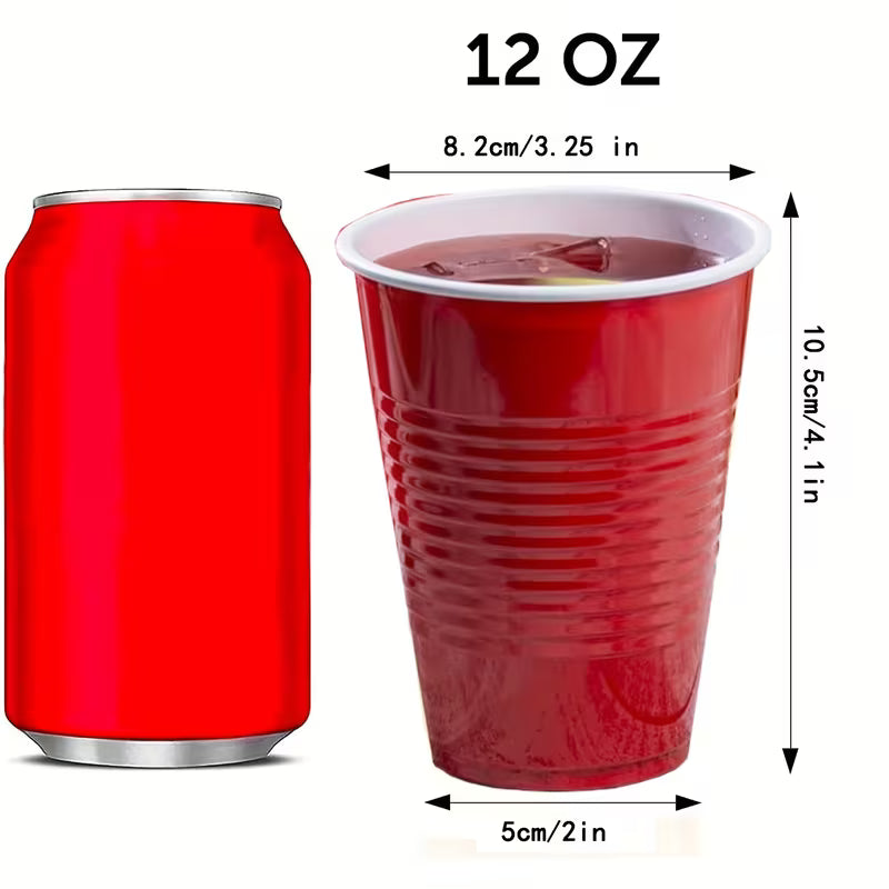 Red Party Cups 12oz – Pack of 5 Plastic Cups