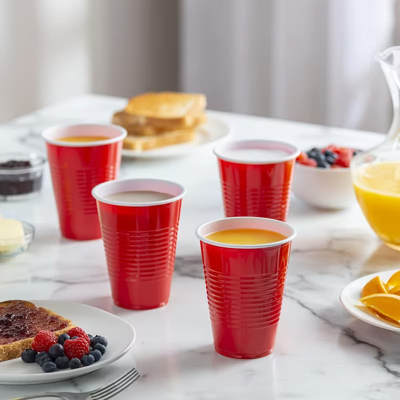 Red Party Cups 12oz – Pack of 5 Plastic Cups