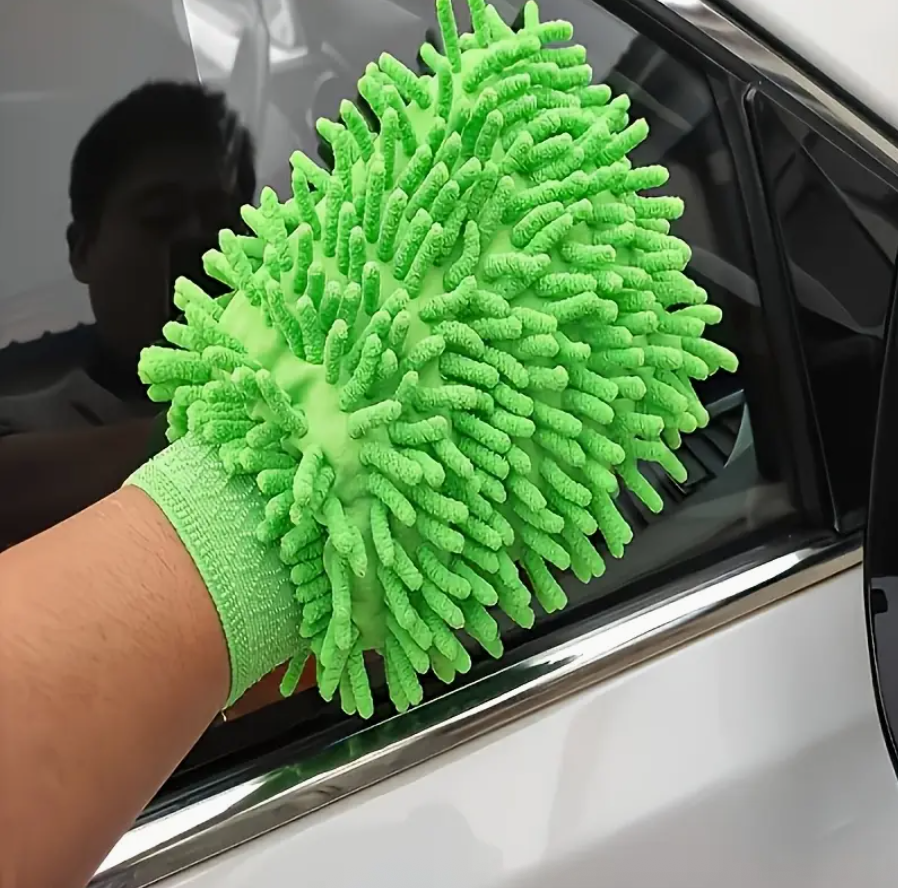 Microfibre Car Wash Mitt – Soft Cleaning Glove with Elastic Cuff