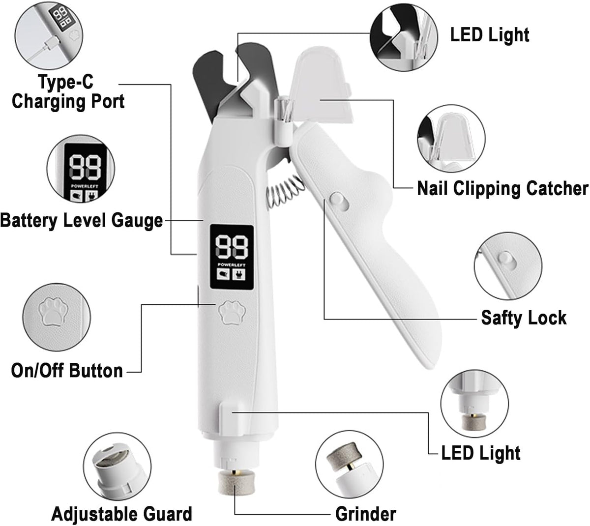 2-in-1 LED Pet Nail Grinder & Clipper – image 2