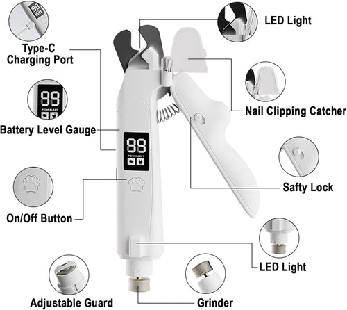 2-in-1 LED Pet Nail Grinder & Clipper – image 2
