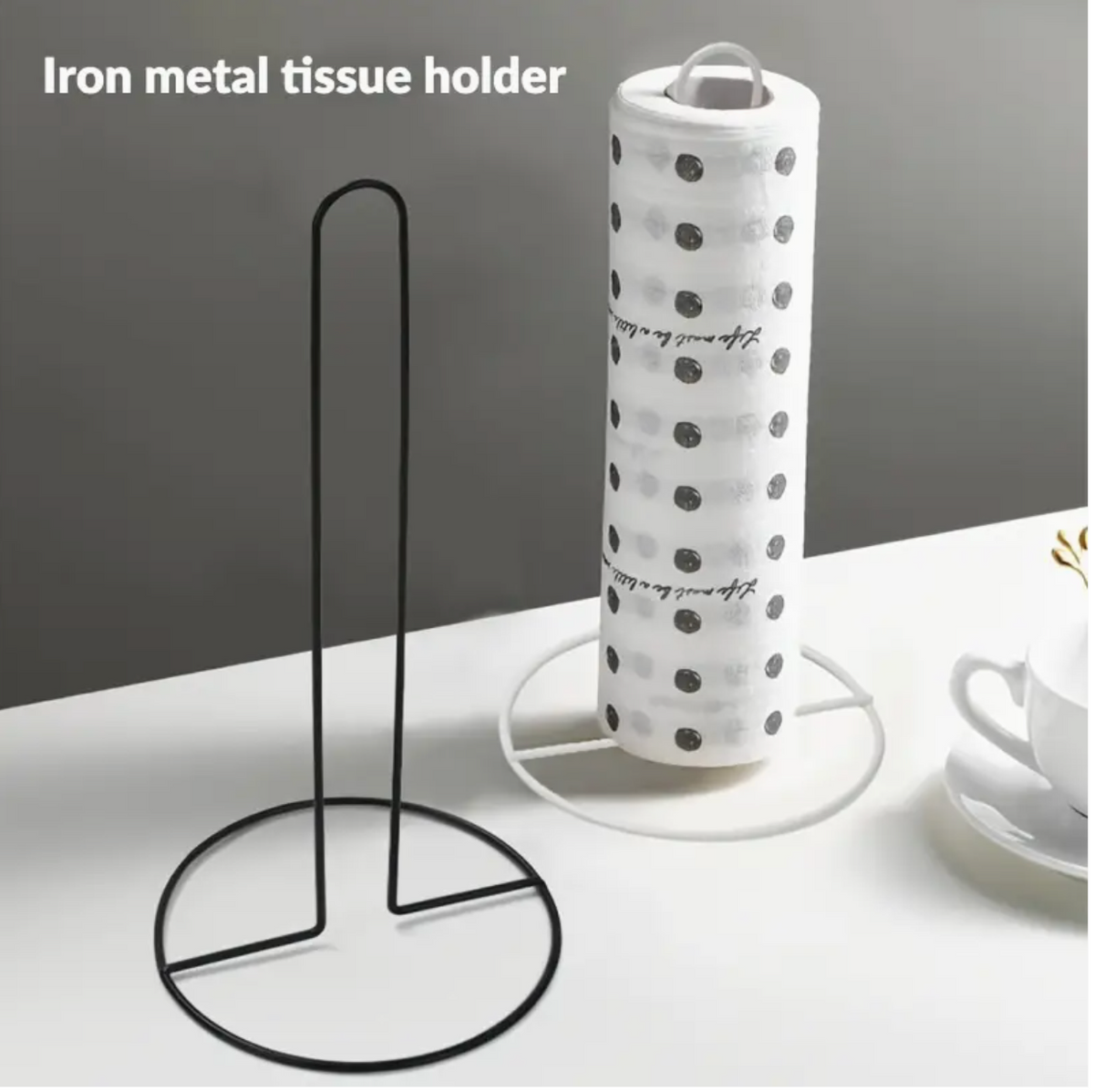 Paper Towel Holder – Heavy-Duty Iron Countertop Kitchen Roll Stand