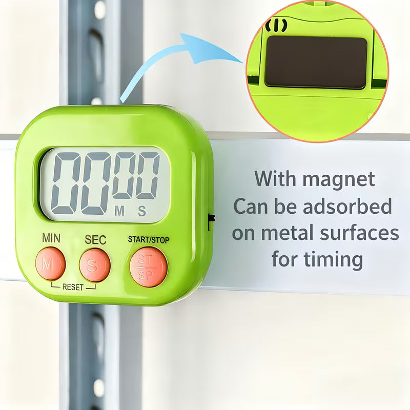 Digital Kitchen Timer with Large LCD Display, Loud Alarm and Magnetic/Stand Mount , Random Color