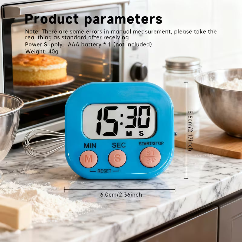 Digital Kitchen Timer with Large LCD Display, Loud Alarm and Magnetic/Stand Mount , Random Color