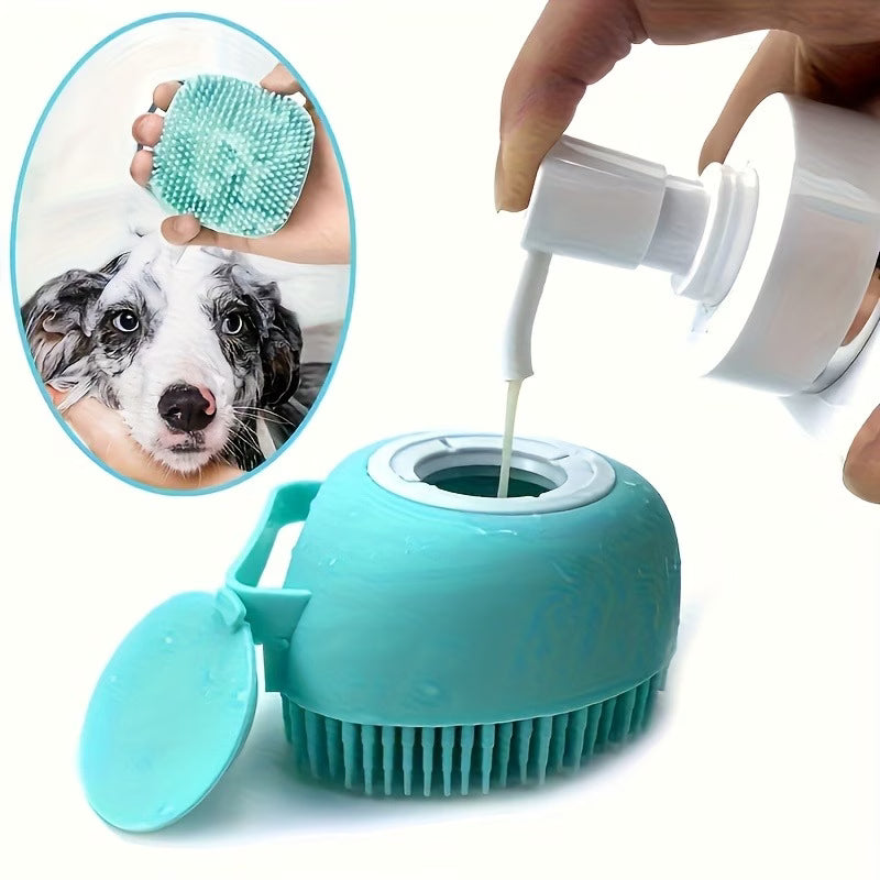 Pet Bath Brush – Shampoo Dispensing Dog & Cat Grooming Brush