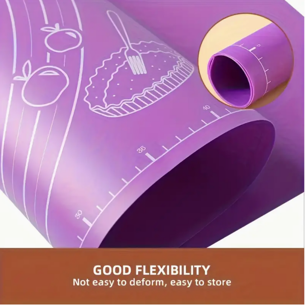 Rolling Pin Mat with Measurements – Non-Stick Baking Mat, Purple