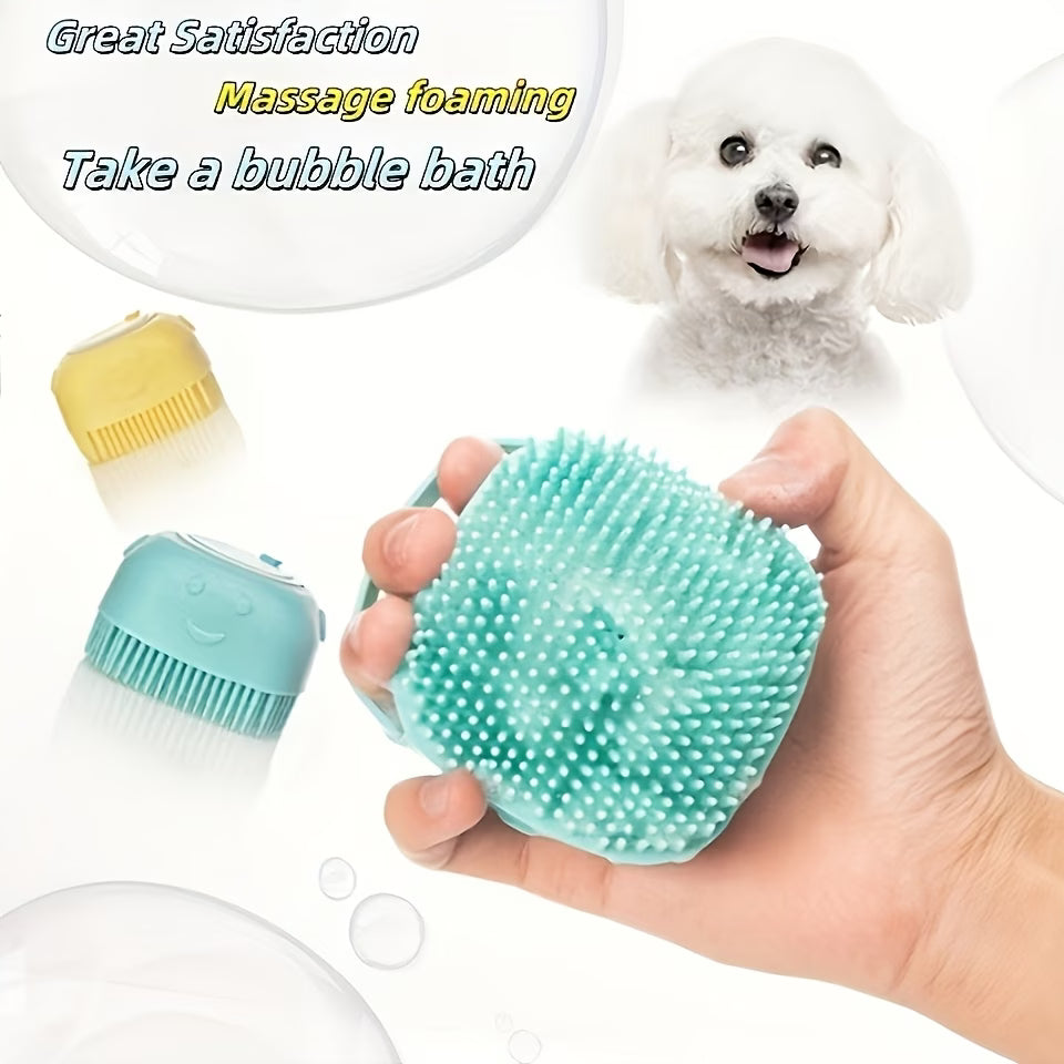 Pet Bath Brush – Shampoo Dispensing Dog & Cat Grooming Brush