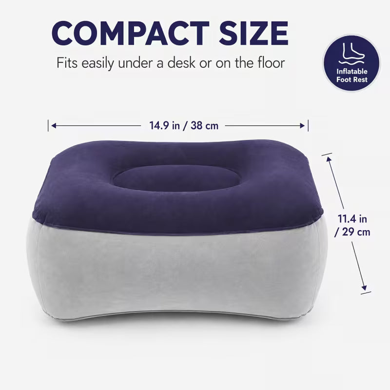 Inflatable Foot Rest – Adjustable Travel Footstool for Home & Office