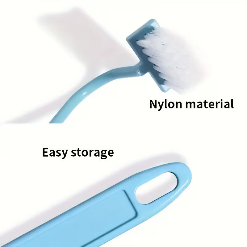 V-Shaped Toilet Brush – Long-Handle Bathroom Cleaning Brush with Wall-Mounted Holder