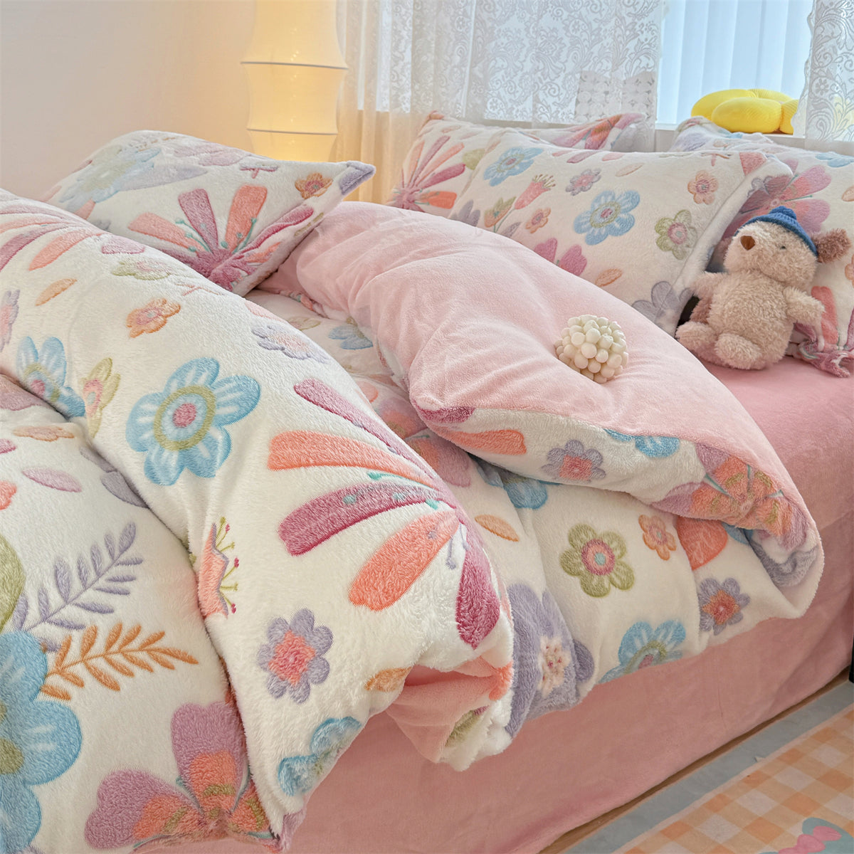 Thick Reversible Sherpa Duvet – Warm Winter Comforter Quilt – image 7