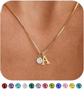 Initial birthstone necklace - image 6